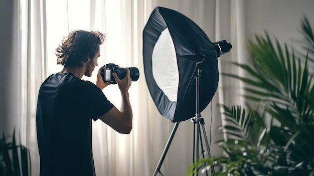 Professional product photography setup in studio